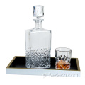 Zestaw dekanteru whisky z przezroczystego szklanego okulary